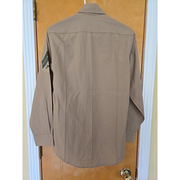 VTG U.S. Marine Corps Men Shirt 14.5 32 Khaki Poly Wool Blend 2122 Army Military - Picture 7 of 7